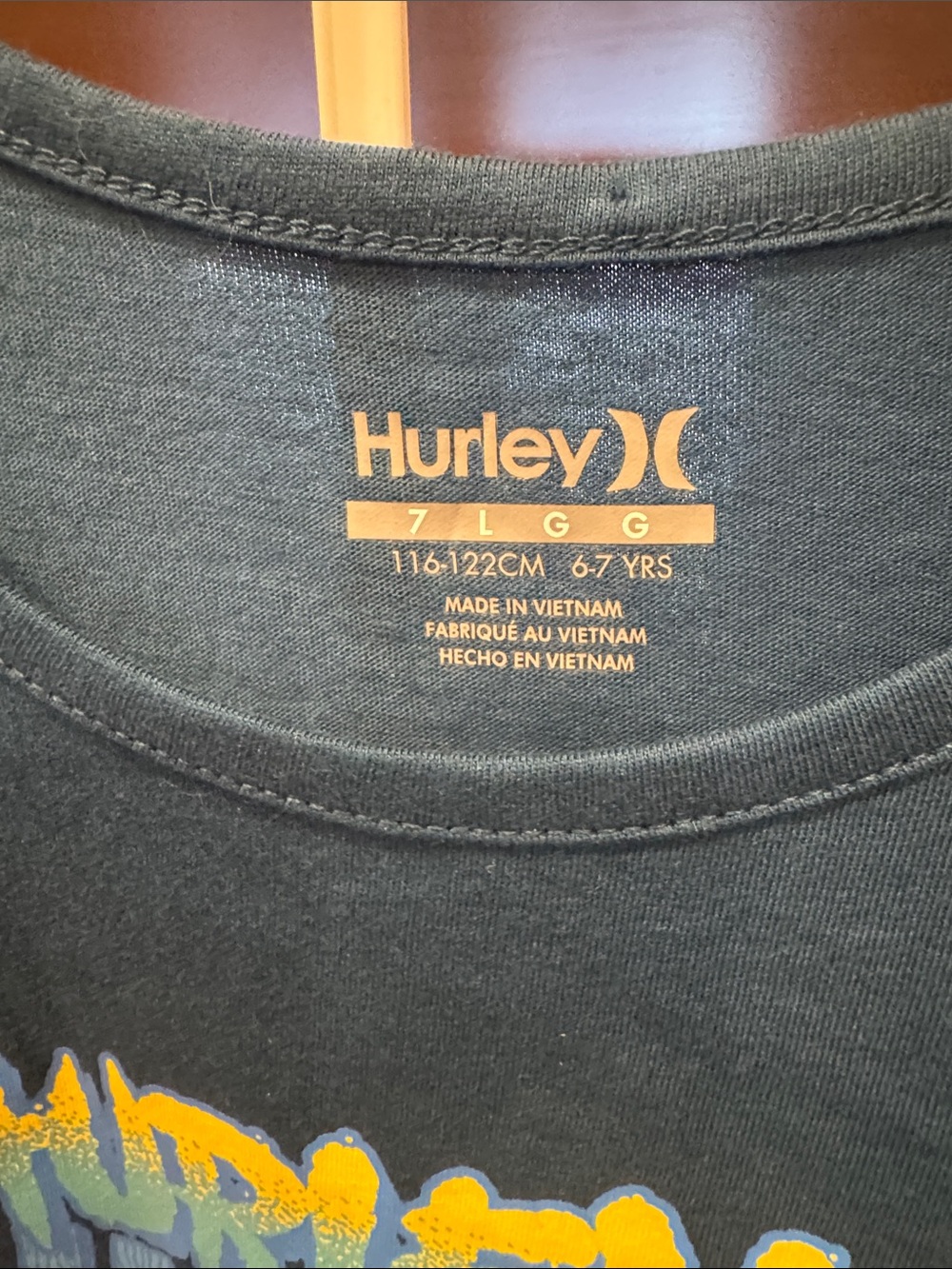 Hurley Navy Tank Top with Yellow & Light Blue Logo - Picture 4 of 4